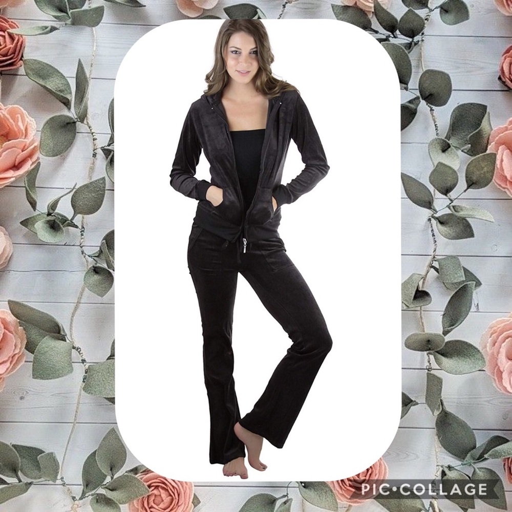 Bride 💍 Black Velour Sweatsuit